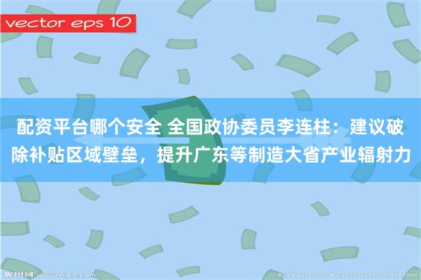 配资平台哪个安全 全国政协委员李连柱：建议破除补贴区域壁垒，提升广东等制造大省产业辐射力