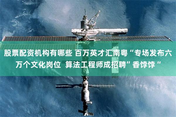 股票配资机构有哪些 百万英才汇南粤“专场发布六万个文化岗位  算法工程师成招聘”香饽饽“