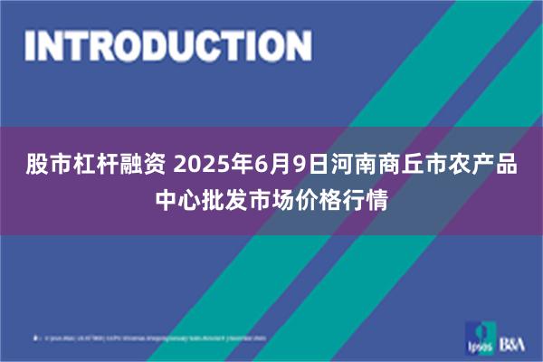 股市杠杆融资 2025年6月9日河南商丘市农产品中心批发市场价格行情